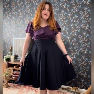 Elhoffer Design Magical Midi Pleated Skirt in Navy - Size Medium - Like New